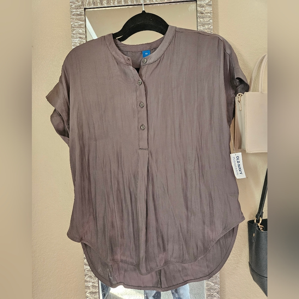 Old Navy Dolman Sleeve Satin Popover Shirt